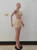 SC Fashion Sexy Spring And Summer Bikini Halterneck Swimwear Three Piece Set AL-200