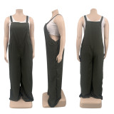 SC Plus Size Solid Strap Loose Jumpsuit (Without Top)QSF-51038