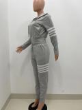 SC Casual Zipper Hoodie Top And Pants 2 Piece Sets XYKF-9296