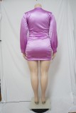 SC Sexy Solid V Neck Ruffle Ruched High Waist Mini Dress NNWF-7309