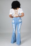 SC Denim Ripped Hole Flared Jeans LA-3286