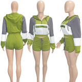 SC Casual Sports Hoodie And Shorts Two Piece Sets SH-390211