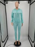 SC Plus Size Solid Hoodie Sweatpants Two Piece Suits YIM-213