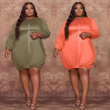 SC Plus Size Hot Drilling Knee Length Casual Dress WAF-77274