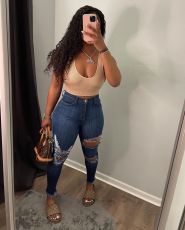 SC Plus Size Denim Ripped Hole Skinny Jeans Pants OD-8458