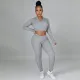 SC Solid Long Sleeve Two Piece Pants Set TE-4333