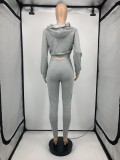 SC Casual Sports Solid Zipper Hoodie 2 Piece Suits GLF-10028