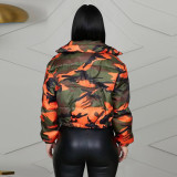 SC Winter Warm Camo Print Zipper Coat GLF-10044