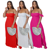 SC Sexy Solid Sleeveless High Waist Split Maxi Dress AIL-AL158