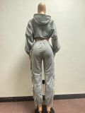 SC Casual Loose Hoodie Tassel Pants Two Piece Suits YMEF-5038