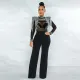 SC Sexy Hot Drilling Tassel Long Sleeve Jumpsuit CYA-9232-B
