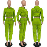 SC Casual Hoodie Top And Pants Two Piece Suits MXDF-6061