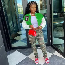 SC Casual Printed Full Sleeve Short Baseball Jacket WSYF-5891
