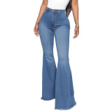 SC Plus Size Denim High Waist Flared Jeans Pants HSF-2599