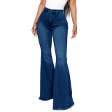 SC Plus Size Denim High Waist Flared Jeans Pants HSF-2599