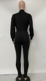 SC Sexy Solid V Neck Long Sleeve 2 Piece Pants Set WXIN-025