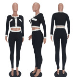 SC Fashion Casual Long Sleeve Two Piece Sets QZYD-YD1075