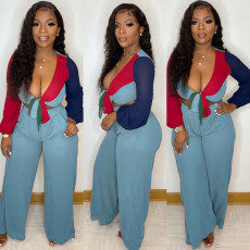 SC Sexy Long Sleeve Wide Leg Pants 2 Piece Sets NM-8384