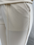 SC Solid Zipper Long Sleeve Two Piece Pants Set CQ-1511
