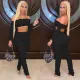 SC Sexy Off Shoulder Long Sleeve Stacked Pants 2 Piece Sets FOSF-8107