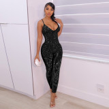 SC Sexy Hot Drilling Mesh See Through Sling Jumpsuit SH-390219