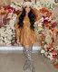 SC Plus Size PU Leather Long Sleeve Mini Dress OD-8464