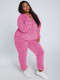 SC Solid Plush Hooded Long Sleeve 2 Piece Pants Set TE-4343