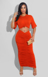 Sexy Fashion Solid Color Ruched Dress FSXF-288