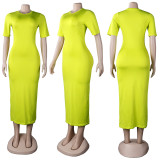 Simple Casual Fashion Solid Color Dress FSXF-276