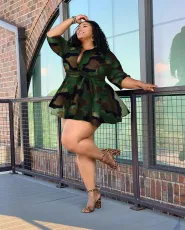 SC Plus Size Casual Lapel Camouflage Coat NY-8860