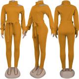 SC Solid Color High Neck Long Sleeve Jumpsuits NY-8876