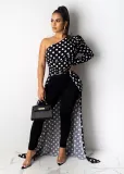 SC Sexy Printed One Shoulder High Low Irregular Top NK-8515