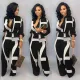 SC Plus Size Casual Printed Long Sleeve Sashes Jumpsuit LSD-8615-1