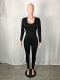 SC Sexy U Collar Backless Long Sleeve Skinny Jumpsuit QYF-5094