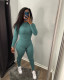 SC Solid Long Sleeve Slim Two Piece Pants Set ANDF-0701