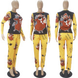 SC Cartoon Print Long Sleeve Homewear Pajamas Sets SHD-9807