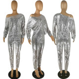 SC Shiny Sequins Long Sleeve Two Piece Sets YIS-B717