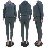 SC Solid Fleece Hoodie And Pants Two Piece Sets MDF-5271