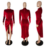 SC Sexy Long Sleeve Bodysuit+Irregular Skirt 2 Piece Sets LUO-3303