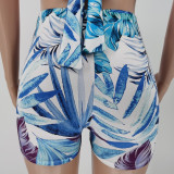 SC Sexy Printed Wrap Chest Two Piece Shorts Set CJF-BC3004