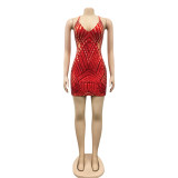 SC Sexy Sequins Cross Strap Club Dress BY-5000