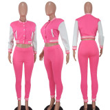 SC Casual Baseball Jacket And Pants Two Piece Sets QZYD-1089