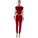 SC Casual Baseball Jacket And Pants Two Piece Sets NYMF-251