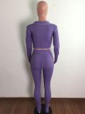 SC Sexy Long Sleeve Irregular Top Split Pants 2 Piece Sets LA-3299