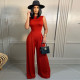 SC Solid Sleeveless Wide Leg Pants Two Piece Sets FSXF-F328