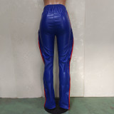 SC PU Leather Ruffle Side Skinny Pants BN-9312