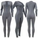 SC Sexy Long Sleeve Zippper Jumpsuit With Gloves AL-266