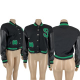 SC Plus Size Patchwork Full Sleeve Baseball Jacket FNN-8652