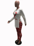 SC Christmas Printed Long Sleeve Split Top And Pant Sets SHA-86287
