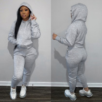 SC Casual Solid Hoodies Pants Two Piece Sets LSD-90355